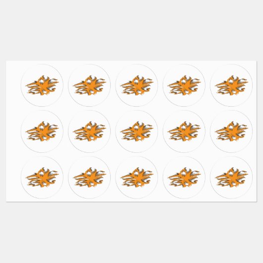 黄色がかったオレンジ、オレンジ色の黄色の装飾 ラベル (シート)