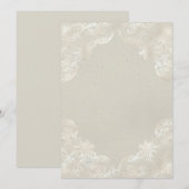 黄色がかった灰色のヴィンテージゴールドの白い紙の背景 招待状 (正面/裏面)