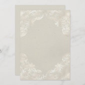 黄色がかった灰色のヴィンテージ風ゴールドの白い紙の空白 招待状 (正面/裏面)