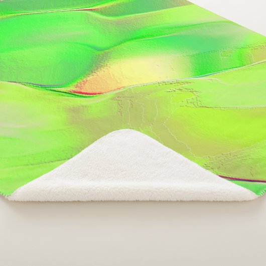 黄色がかった鮮やかな緑に彫られた小さい シェルパブランケット (3/4)