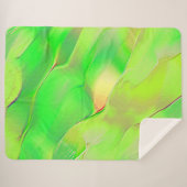 黄色がかった鮮やかな緑に彫られた小さい シェルパブランケット (正面(横))