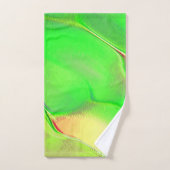 黄色がかった鮮やかな緑に彫られた小さい バスタオルセット (ハンドタオル)