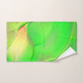 黄色がかった鮮やかな緑に彫られた小さい バスタオルセット (ハンドタオル)