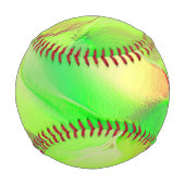 黄色がかった鮮やかな緑に彫られた小さい 野球ボール (裏面)