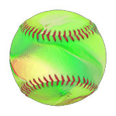 黄色がかった鮮やかな緑に彫られた小さい 野球ボール (正面)