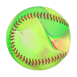 黄色がかった鮮やかな緑に彫られた小さい 野球ボール