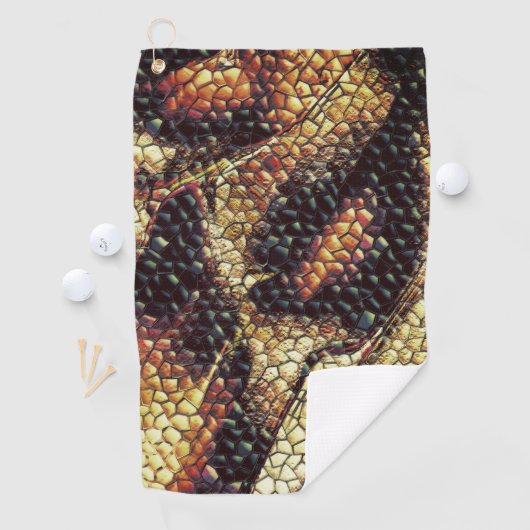 黄色がかった黒い斑点のある爬虫類の皮膚？ ゴルフタオル (インサイチュ)