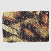 黄色がかった黒い斑点のある爬虫類の皮膚？ ゴルフタオル (横)