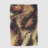 黄色がかった黒い斑点のある爬虫類の皮膚？ ゴルフタオル (正面)