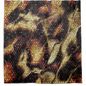 黄色がかった黒い斑点のある爬虫類の皮膚？ シャワーカーテン (正面)