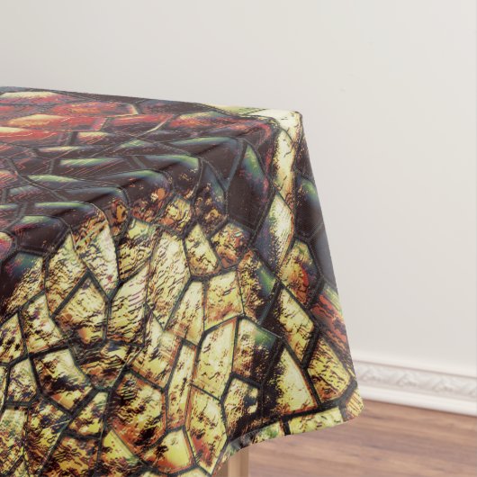 黄色がかった黒い斑点のある爬虫類の皮膚？ テーブルクロス (インサイチュ)