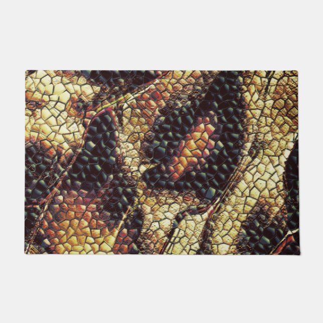 黄色がかった黒い斑点のある爬虫類の皮膚？ ドアマット (正面)