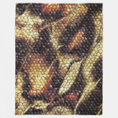 黄色がかった黒い斑点のある爬虫類の皮膚？ フリースブランケット (正面)