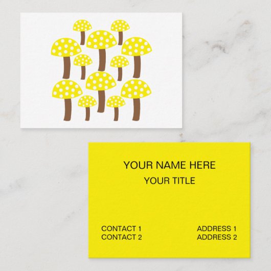 黄色きのこ模様 名刺 (正面/裏面)