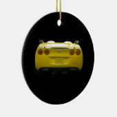 黄色くカスタムなコルベットの背面図 セラミックオーナメント (右)