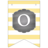 黄色くストライプなシェブロンのドット・パターンのベビーシャワー バンティングフラッグ (第2の旗)