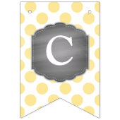 黄色くストライプなシェブロンのドット・パターンのベビーシャワー バンティングフラッグ (第1の旗)