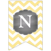 黄色くストライプなシェブロンのドット・パターンのベビーシャワー バンティングフラッグ (第3の旗)