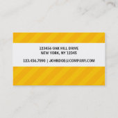黄色くストライプのでカスタムなモノグラム 名刺 (裏面)