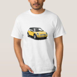 黄色くモダンな小型車のTシャツ Tシャツ