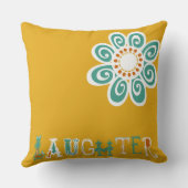 黄色く写実的な花の笑い声の枕 クッション (裏面)