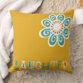 黄色く写実的な花の笑い声の枕 クッション (ブランケット)