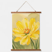 黄色く咲く花デザイン 吊り下げ型タペストリー (正面)