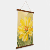 黄色く咲く花デザイン 吊り下げ型タペストリー (傾斜あり)