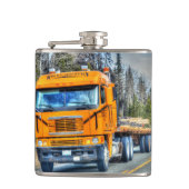 黄色く大きい装備のトラック運転手の貨物自動車の配達用トラック フラスク (正面)