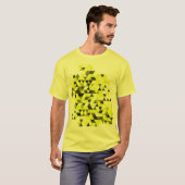 黄色く幾何学的な三角形パターンTシャツ Tシャツ (正面フル)