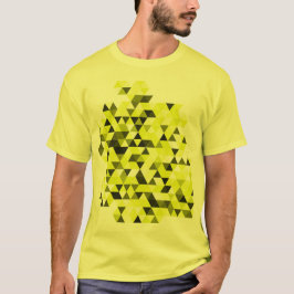 黄色く幾何学的な三角形パターンTシャツ Tシャツ