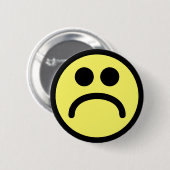 黄色く悲しい顔 缶バッジ (正面&裏面)