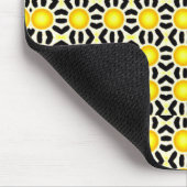 黄色く明るいドット・パターン マウスパッド (コーナー)