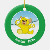 黄色く柔らかいカブス セラミックオーナメント (裏面)