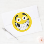 黄色く歯のないにやにや笑いの顔 ラウンドシール (封筒)