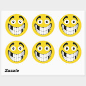 黄色く歯のないにやにや笑いの顔 ラウンドシール (シート)