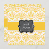 黄色く白いブライダルシャワーは個人化なります 招待状 (正面/裏面)