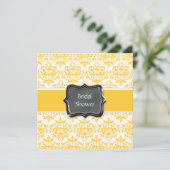 黄色く白いブライダルシャワーは個人化なります 招待状 (スタンド正面)