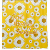 黄色く白い日光のデイジーパターンカスタマイズ可能な2 シャワーカーテン (正面)