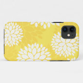 黄色く白い花のモノグラム Case-Mate iPhoneケース (裏面(横))