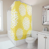 黄色く白い花パターン シャワーカーテン (インサイチュ)