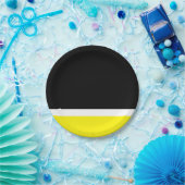 黄色く白く黒いcolorblock ペーパープレート (パーティー)