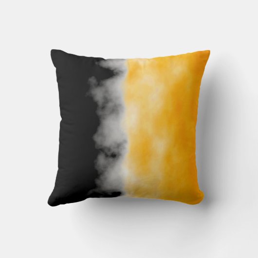 黄色く白く黒いDruzy Geodeの切れの一見の投球 クッション (裏面)