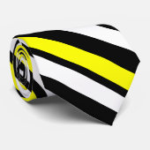 黄色く白く黒くカスタムで薄い斜めストライプの ネクタイ (ロール)