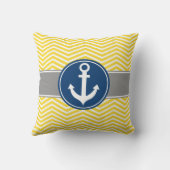 黄色く航海のないかりシェブロン クッション (裏面)