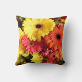 黄色く赤いガーベラの菊によってはクッションが開花します クッション (裏面)