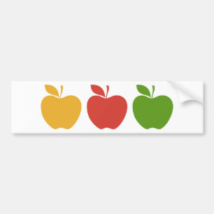 黄色く赤い緑のApple バンパーステッカー