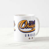 黄色く青い世界のOkayestの叔父さんWith 2の星 コーヒーマグカップ (正面右)