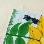 黄色く青い紫外花のビーチタオル ビーチタオル (インサイチュ)