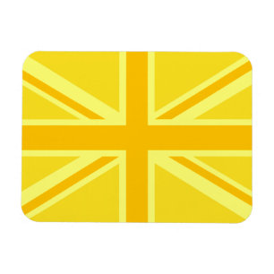 黄色く黄色い英国国旗のイギリスの旗の背景 マグネット